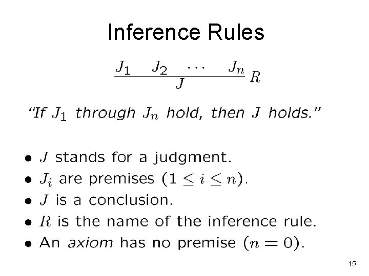 Inference Rules 15 