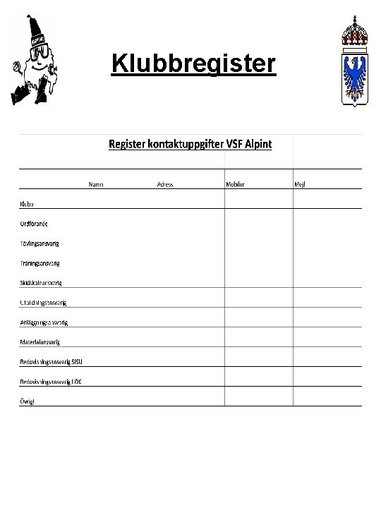 Klubbregister 