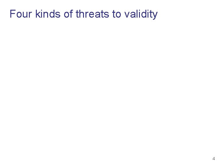 Four kinds of threats to validity 4 