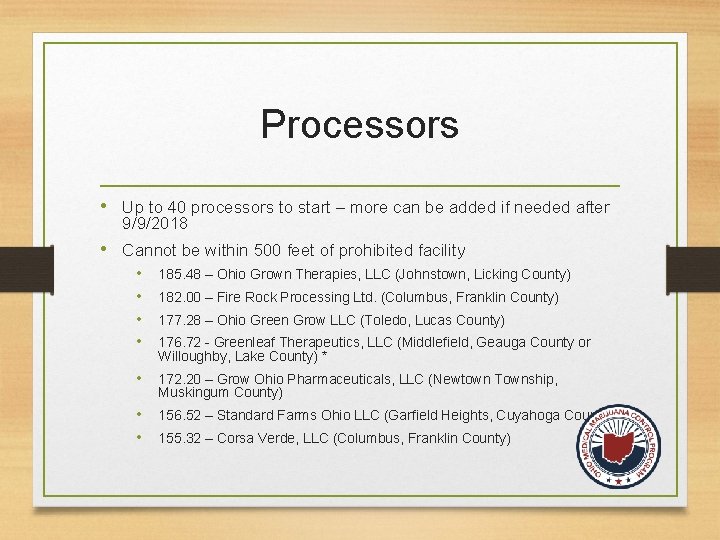 Processors • Up to 40 processors to start – more can be added if