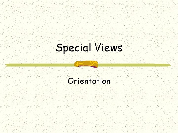 Special Views Orientation 