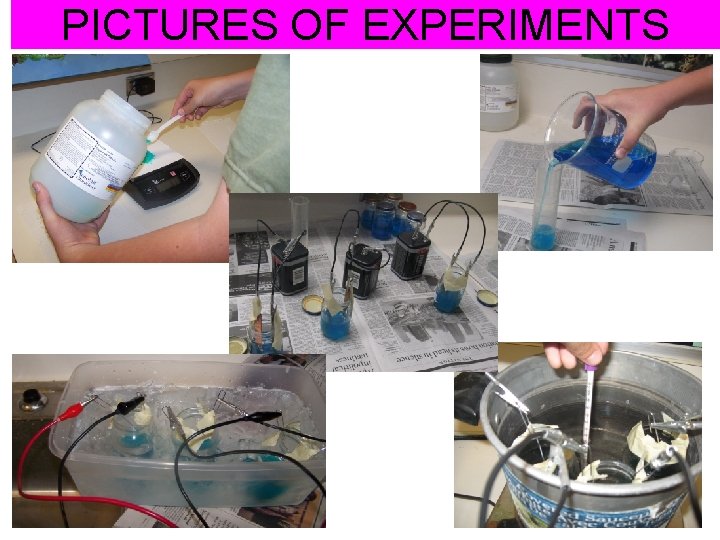 PICTURES OF EXPERIMENTS 