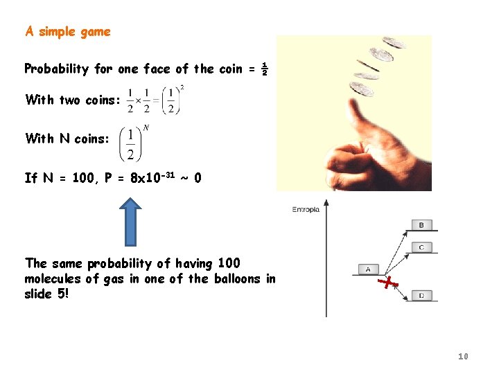 A simple game Probability for one face of the coin = ½ With two