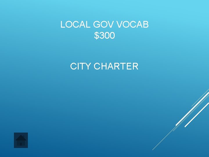 LOCAL GOV VOCAB $300 CITY CHARTER 