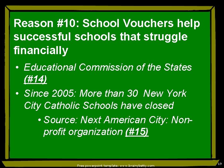 Reason #10: School Vouchers help successful schools that struggle financially • Educational Commission of