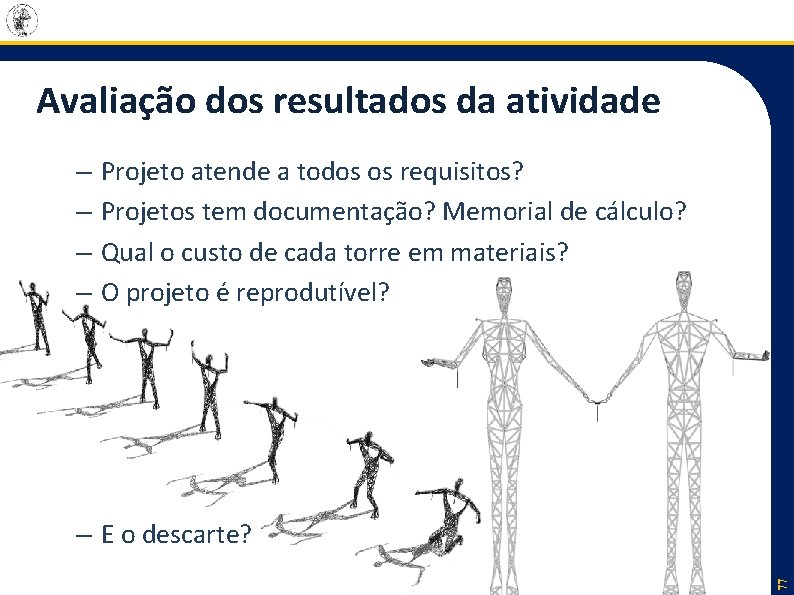 Avaliação dos resultados da atividade – – Projeto atende a todos os requisitos? Projetos