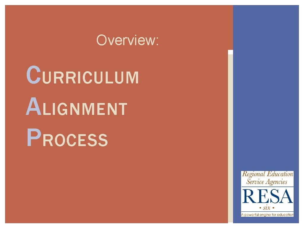 Overview: CURRICULUM ALIGNMENT PROCESS 