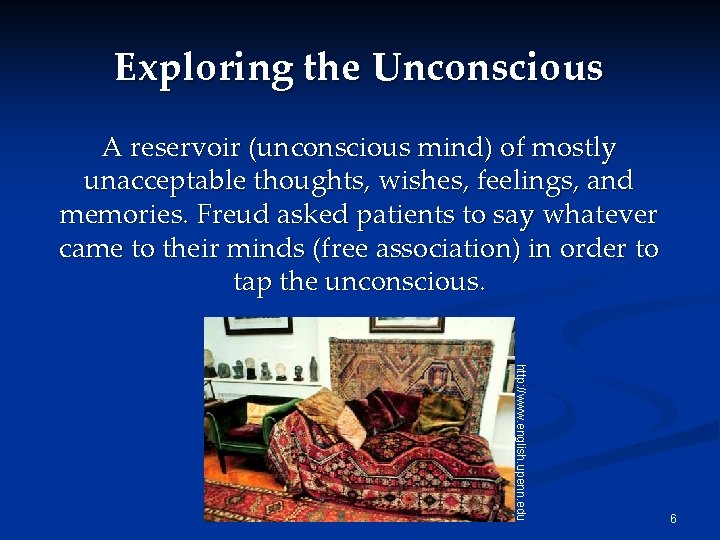 Exploring the Unconscious A reservoir (unconscious mind) of mostly unacceptable thoughts, wishes, feelings, and Exploring the Unconscious A reservoir (unconscious mind) of mostly unacceptable thoughts, wishes, feelings, and