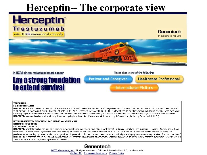 Herceptin-- The corporate view 