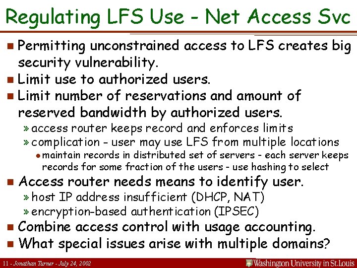 Regulating LFS Use - Net Access Svc Permitting unconstrained access to LFS creates big