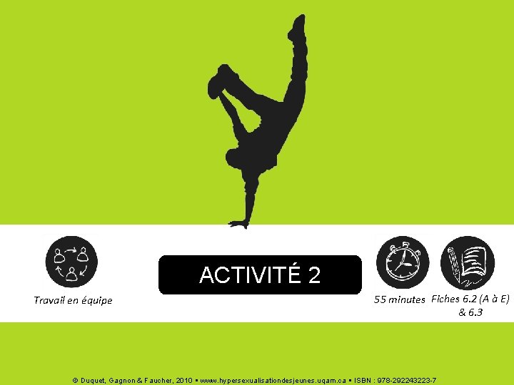 ACTIVITÉ 2 Travail en équipe 55 minutes Fiches 6. 2 (A à E) &