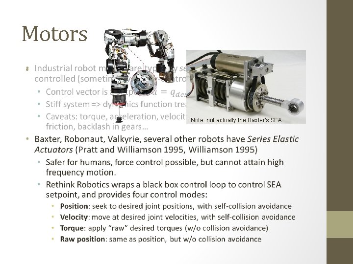 Motors • Note: not actually the Baxter’s SEA 