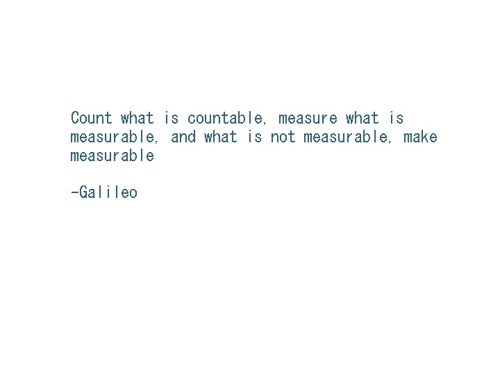 Count what is countable, measure what is measurable, and what is not measurable, make