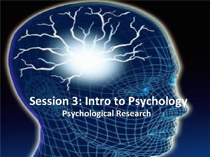 Session 3: Intro to Psychology Psychological Research 