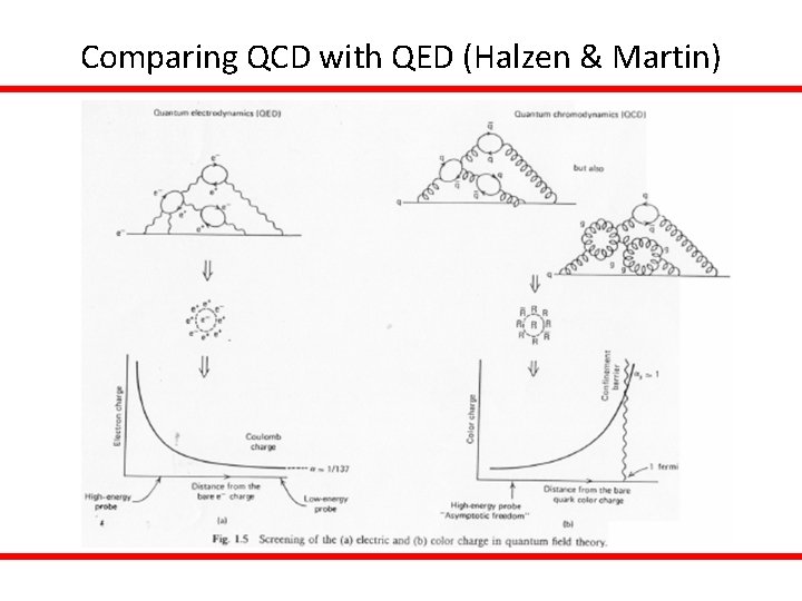 Comparing QCD with QED (Halzen & Martin) 