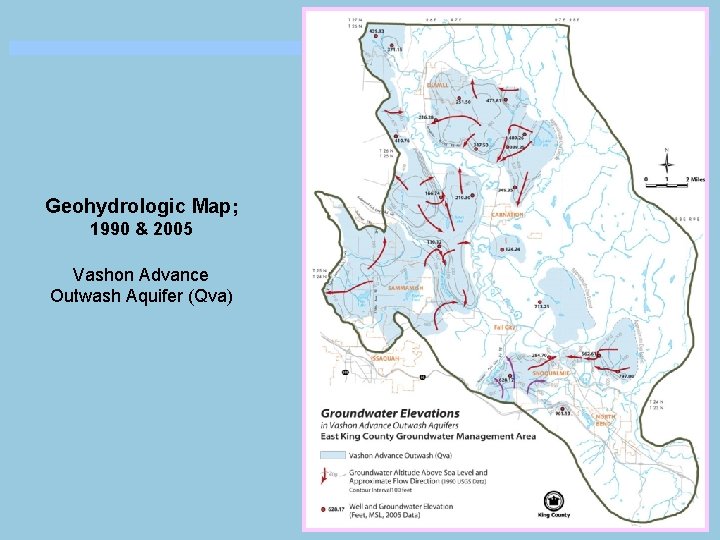 Geohydrologic Map; 1990 & 2005 Vashon Advance Outwash Aquifer (Qva) 