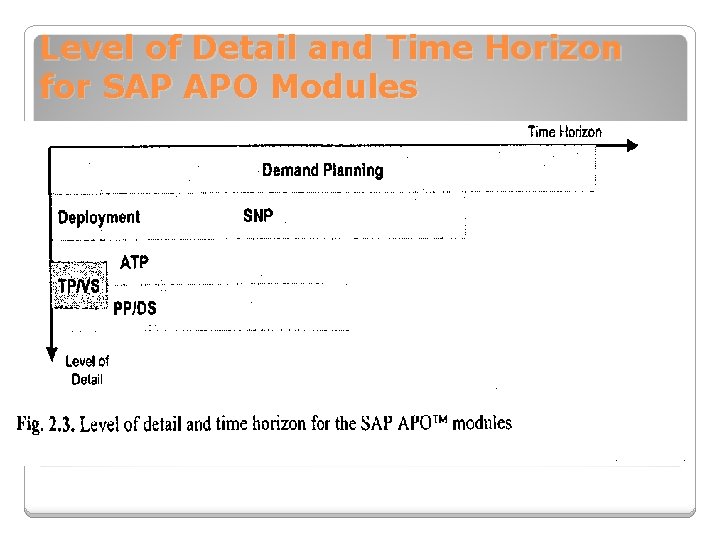 Level of Detail and Time Horizon for SAP APO Modules 