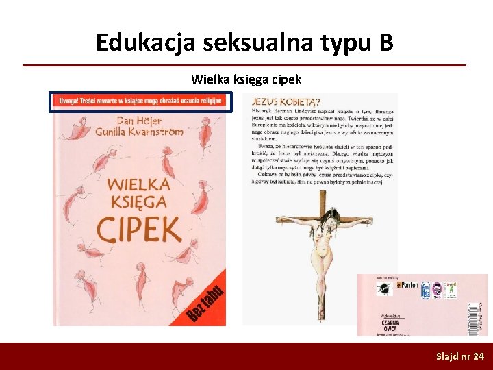 Edukacja seksualna typu B Wielka księga cipek Slajd nr 24 