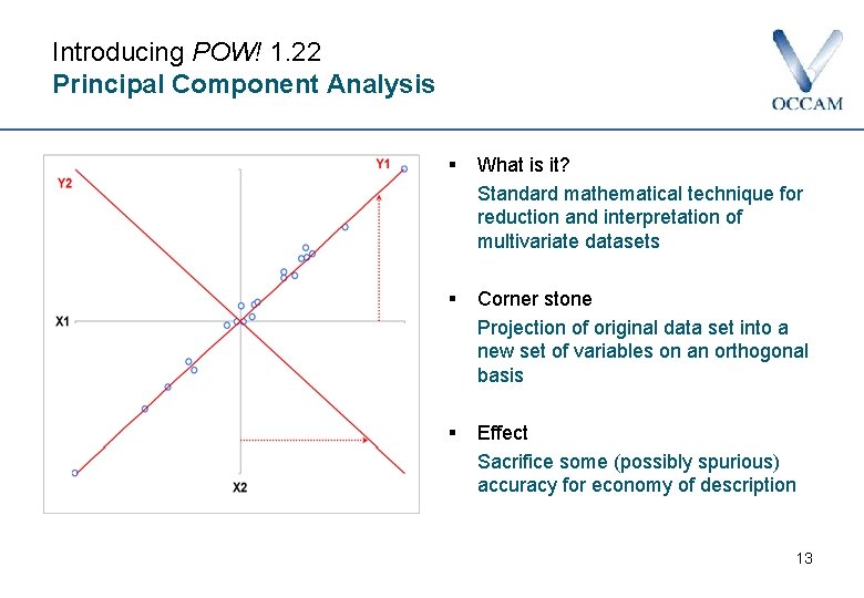 Introducing POW! 1. 22 Principal Component Analysis § What is it? Standard mathematical technique