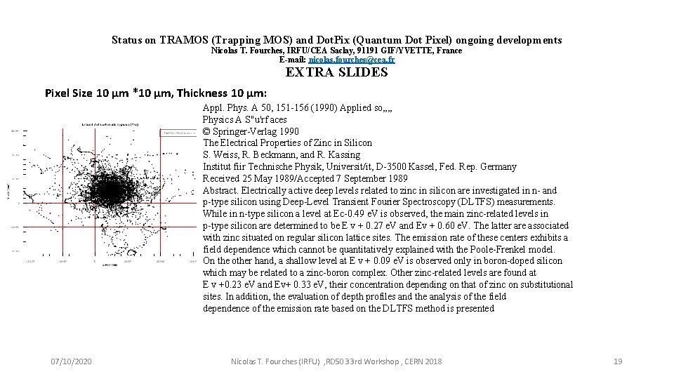 Status on TRAMOS (Trapping MOS) and Dot. Pix (Quantum Dot Pixel) ongoing developments Nicolas