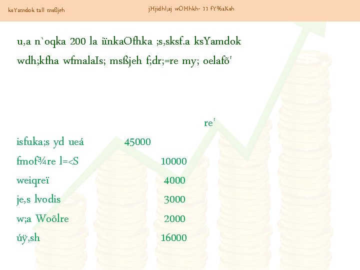 ks. Yamdok tall msßjeh j. Hjidhl; aj w. OHhkh- 11 f. Y%a. Ksh u,