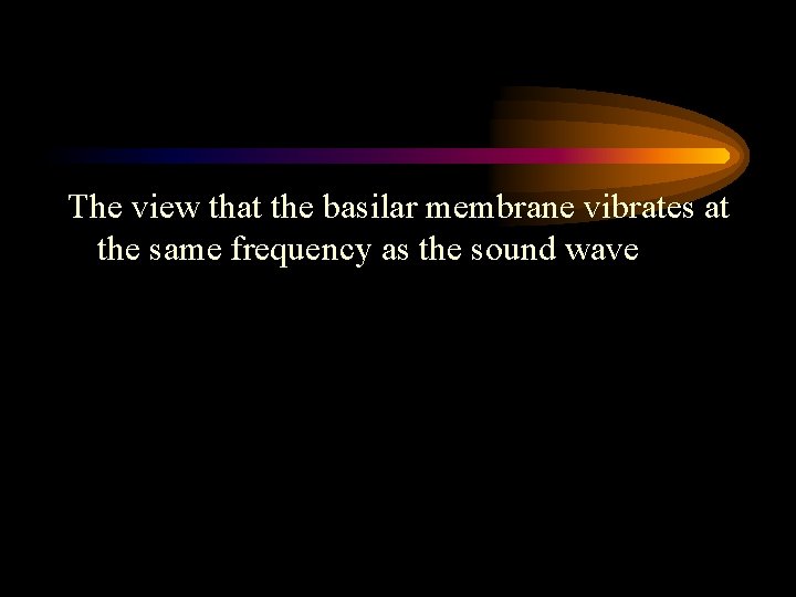 The view that the basilar membrane vibrates at the same frequency as the sound