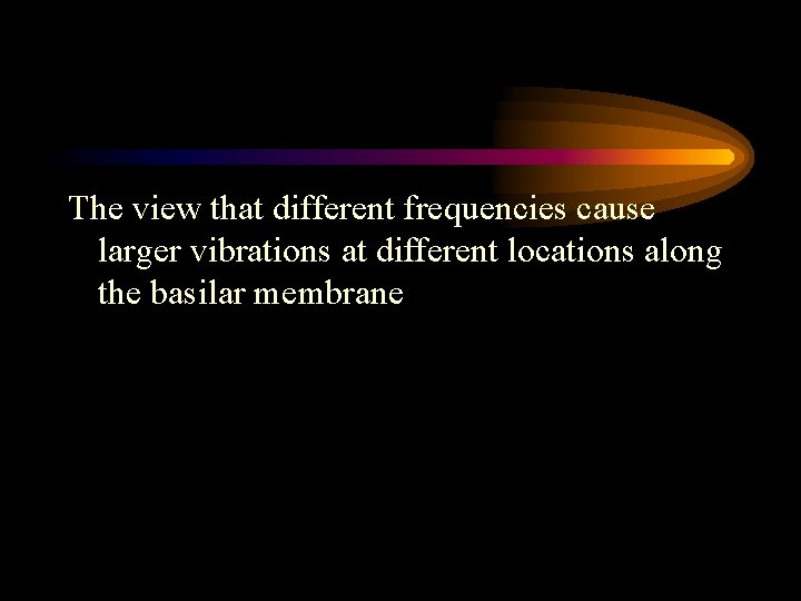 The view that different frequencies cause larger vibrations at different locations along the basilar