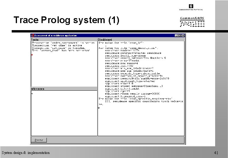 Trace Prolog system (1) System design & implementation 41 