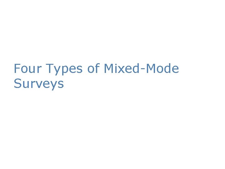 Four Types of Mixed-Mode Surveys 