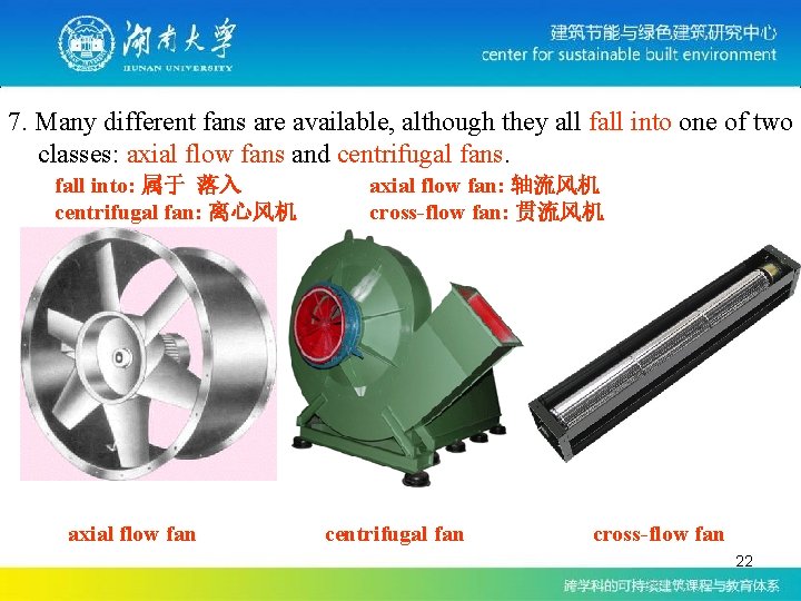7. Many different fans are available, although they all fall into one of two 7. Many different fans are available, although they all fall into one of two