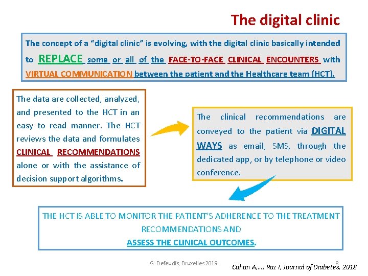 The digital clinic The concept of a “digital clinic” is evolving, with the digital