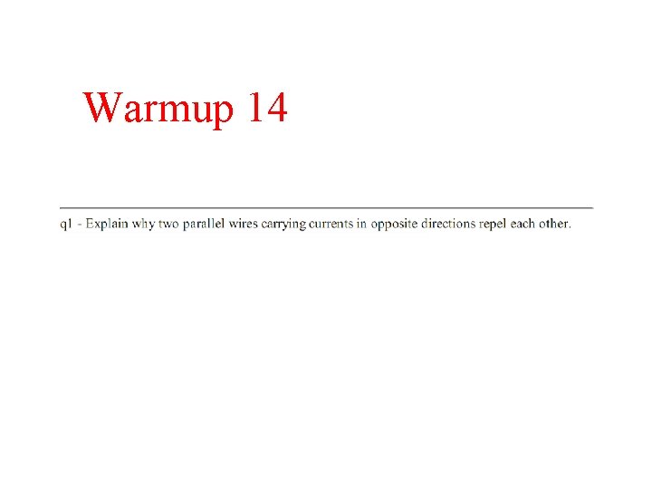 Warmup 14 