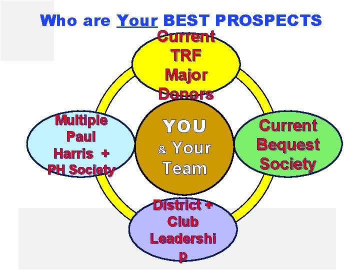 Who are Your BEST PROSPECTS Current TRF Major Donors Multiple Paul Harris + PH