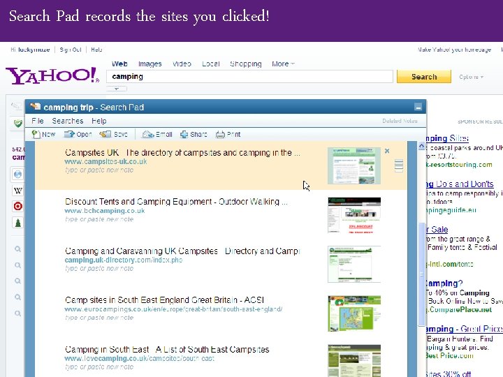Search Pad records the sites you clicked! -9 - 