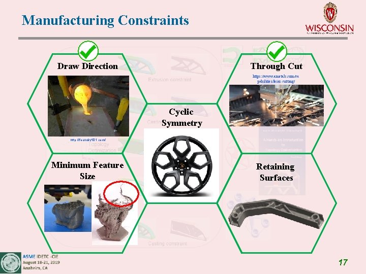 Manufacturing Constraints Draw Direction Through Cut https: //www. ametals. com/ca pabilities/laser-cutting/ Cyclic Symmetry http: