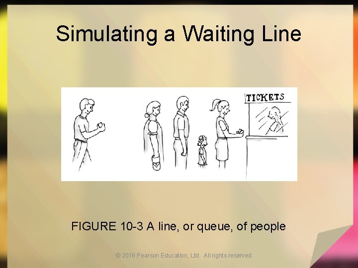 Simulating a Waiting Line FIGURE 10 -3 A line, or queue, of people ©