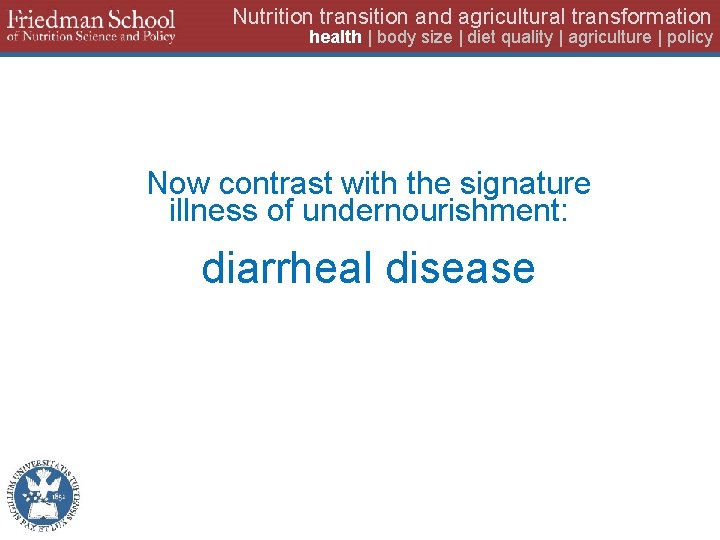 Nutrition transition and agricultural transformation health | body size | diet quality | agriculture