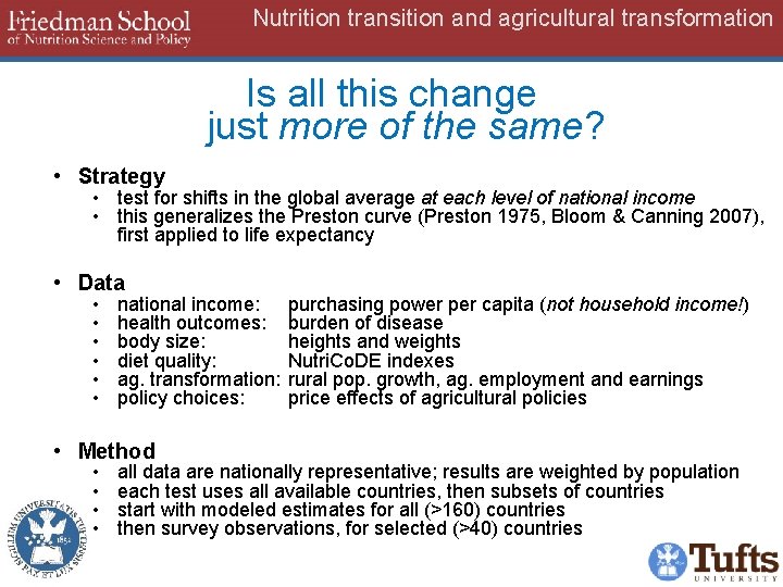 Nutrition transition and agricultural transformation Is all this change just more of the same?