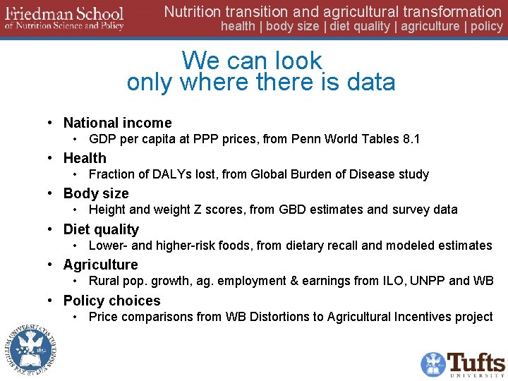 Nutrition transition and agricultural transformation health | body size | diet quality | agriculture