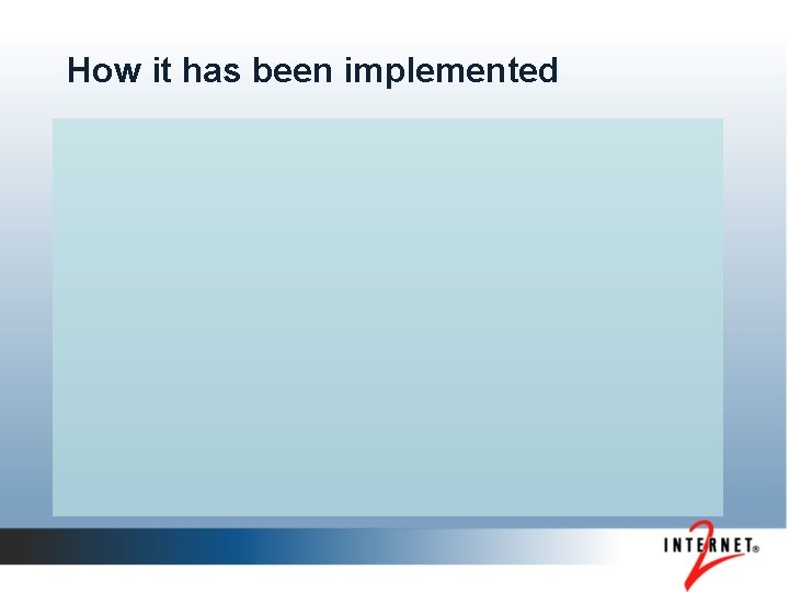 How it has been implemented 