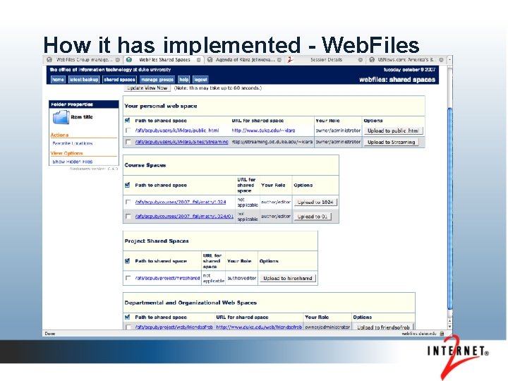 How it has implemented - Web. Files 