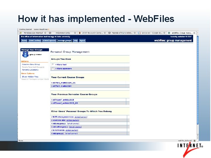 How it has implemented - Web. Files 