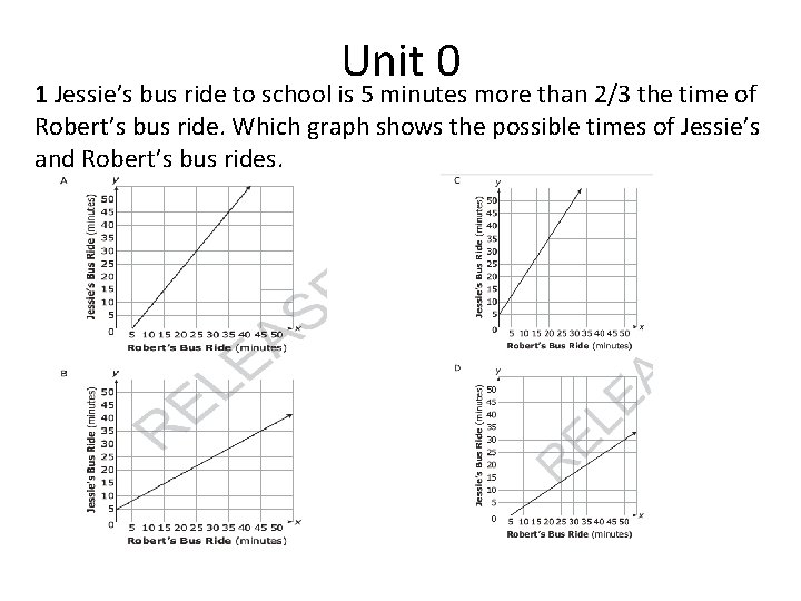 Unit 0 1 Jessie’s bus ride to school is 5 minutes more than 2/3