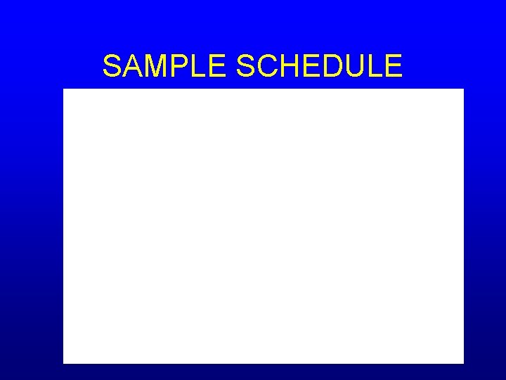 SAMPLE SCHEDULE 