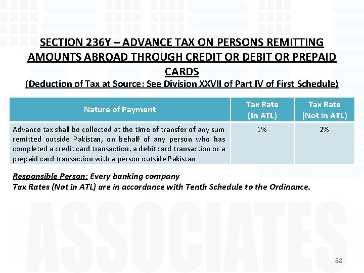 SECTION 236 Y – ADVANCE TAX ON PERSONS REMITTING AMOUNTS ABROAD THROUGH CREDIT OR