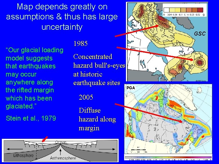 Map depends greatly on assumptions & thus has large uncertainty “Our glacial loading model Map depends greatly on assumptions & thus has large uncertainty “Our glacial loading model