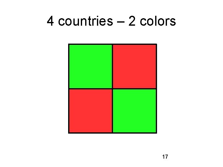 4 countries – 2 colors 17 