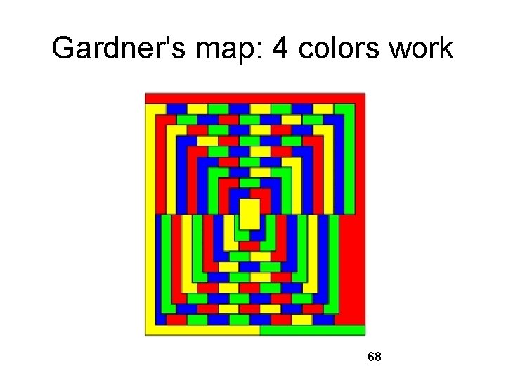 Gardner's map: 4 colors work 68 
