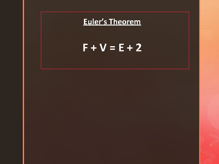 Euler’s Theorem F+V=E+2 