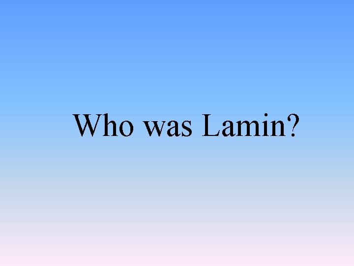 Who was Lamin? 